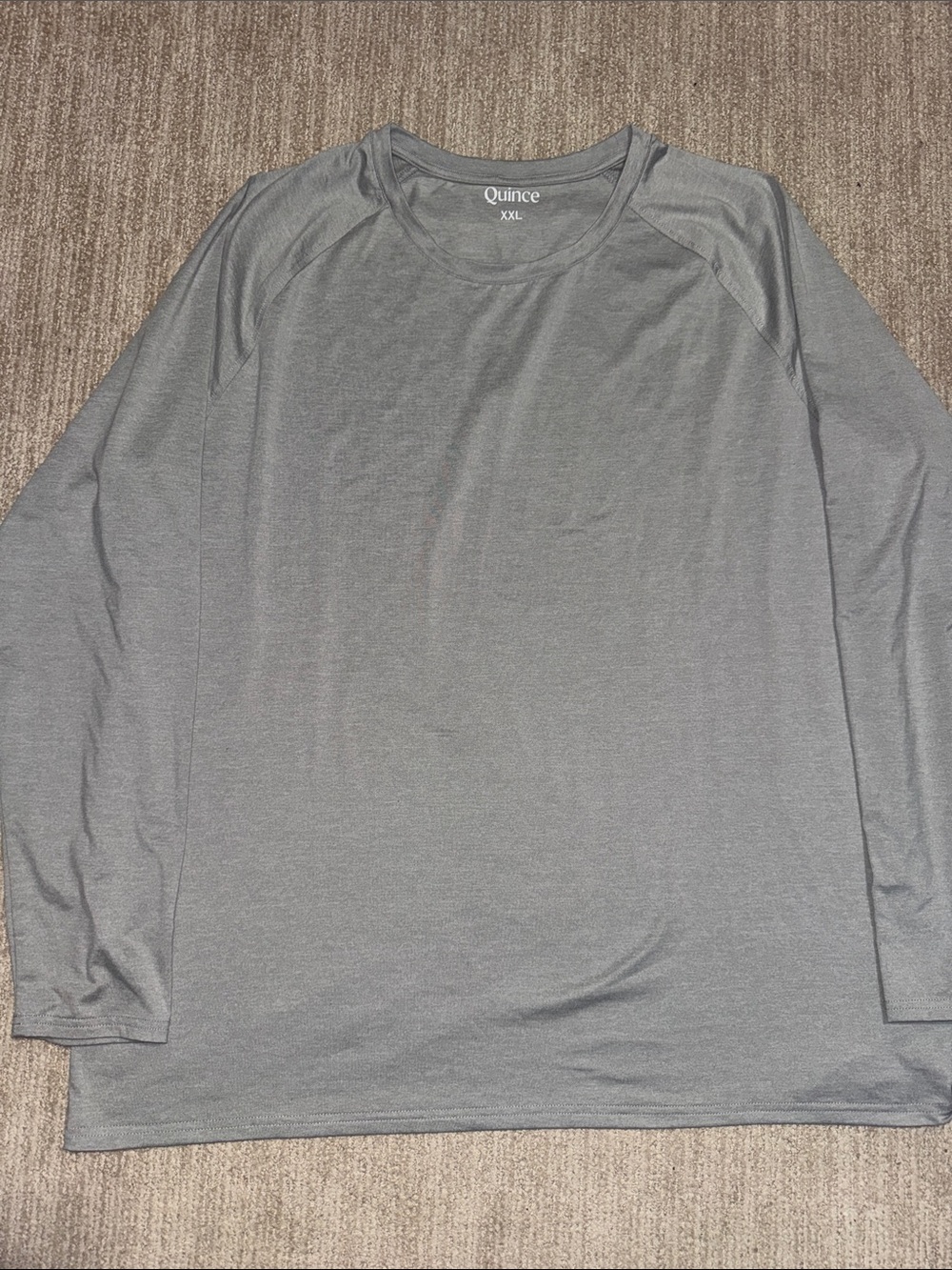 Quince Mens XXL Heather Gray Flowknit Breeze Performance Long Sleeve Athletic T - Picture 2 of 10